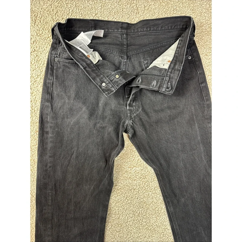 Levis 501XX Jeans Mens 36x32 Black Denim Button Fly Dark Wash Vintage Bootcut